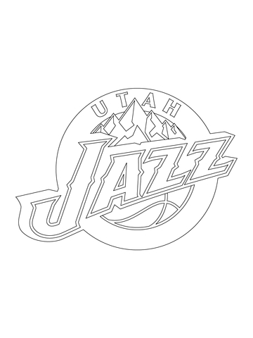 Utah Jazz Logo  Coloring Page